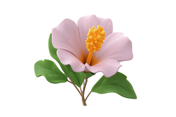 Delicate pink flower bloom nature scene close-up beautiful view. Isolated on transparent background, png.