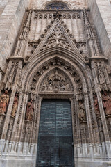 Puerta de San Miguel at Seville Cathedral in Spain