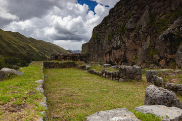 Puka Pukara is a site of military ruins in Peru situated in the Cusco Region