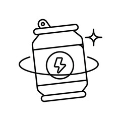 Energy Drink line icon with white background vector stock illustration
