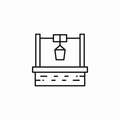 water well bucket icon sign vector