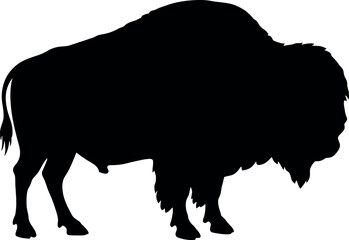 Black bison silhouette american wildlife icon © Collect Silhouettes