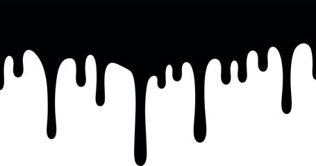 Black ink drips border abstract grunge texture