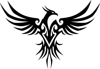 Tribal phoenix tattoo design