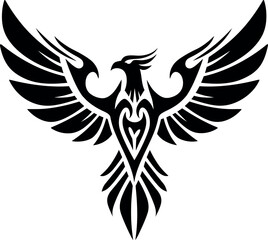 Tribal phoenix tattoo design