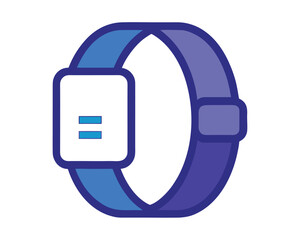 A blue and purple smartwatch isolated on white background Ai Generated
