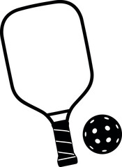 Pickleball paddle and ball icon