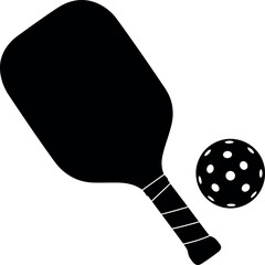 Pickleball paddle and ball silhouette