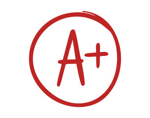 Obraz premium grade plus result hand drawn doodle pen icon. school red mark in circle