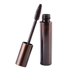 Obraz premium Mascara Elegance: A sleek, modern mascara applicator and its container in perfect detail. Highlighting beauty and personal care essentials.