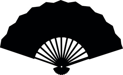 Black folding fan silhouette