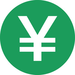 Green yen symbol icon