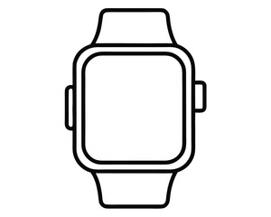 A simple black and white smartwatch isolated on white background Ai Generated
