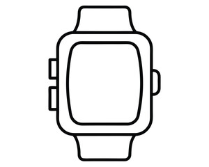 A simple black and white smartwatch isolated on white background Ai Generated