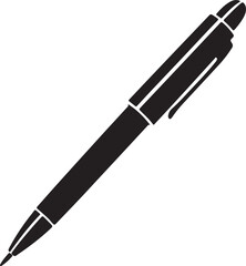  Pen shape in silhouette image white backgrpound pure.