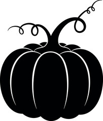 Black pumpkin silhouette autumn harvest icon