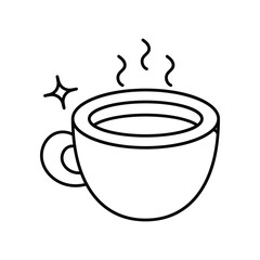 Coffee Cup line icon with white background vector stock illustration