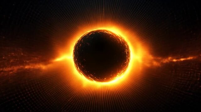 Solar eclipse over planet