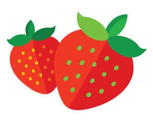 Two fresh and juicy strawberries isolated on white background Ai Generated