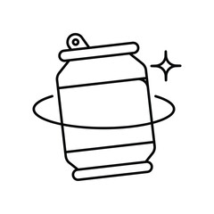 Soda Can line icon with white background vector stock illustration
