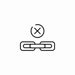 broken link connection icon sign vector
