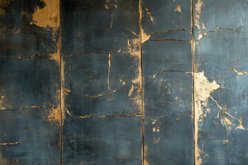 Metallic brushed background with overlapping layers and textured finishes creates a modern aesthetic for artistic designs