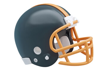 Fototapeta premium Exciting football helmet display sports event indoor arena close-up. Isolated on transparent background, png.