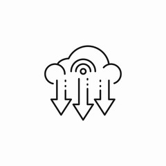 cloud data download indicator icon sign vector