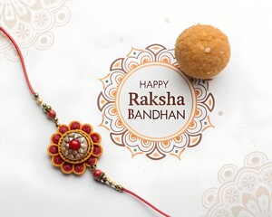 Happy Raksha Bandhan Indian festival celebration, cultural background	