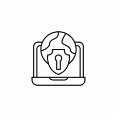 global security laptop image icon sign vector