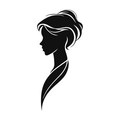 Elegant woman silhouette, female profile vector, beauty salon logo, lady face outline, stylish girl head design