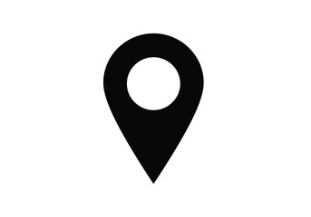 Vector art of a black location pin icon isolated on white background
