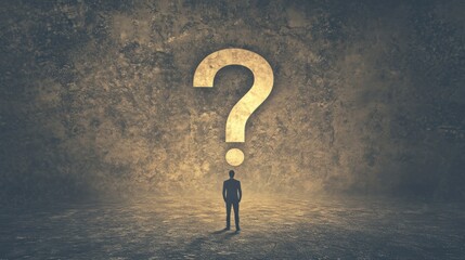 Question mark and a person