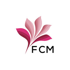 FCM Modern Floral Abstract Logo Design, FCM Later Logo, Creative Botanical Brand Identity, Luxury Flower Emblem for Business
