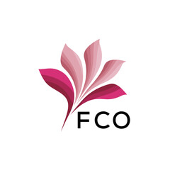 FCO Modern Floral Abstract Logo Design, FCO Later Logo, Creative Botanical Brand Identity, Luxury Flower Emblem for Business
