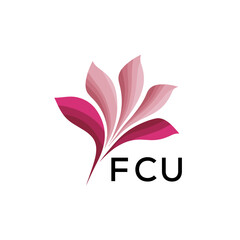 FCU Modern Floral Abstract Logo Design, FCU Later Logo, Creative Botanical Brand Identity, Luxury Flower Emblem for Business

