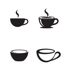 Obraz premium Simple Black and White Coffee Cup Icons