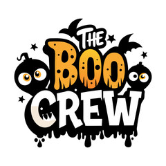 The Boo Crew Kawaii Ghosts Halloween typography t-shirt design
