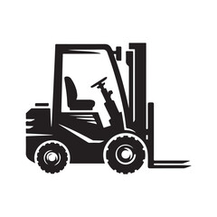 Naklejka premium forklift vector silhouette clip art logo design illustration
