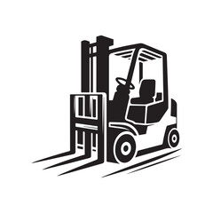 forklift vector silhouette clip art logo design illustration