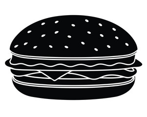 A classic hamburger with sesame seeds isolated on white background Ai Generated