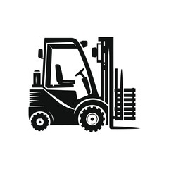 forklift vector silhouette clip art logo design illustration
