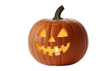 Carved pumpkin with candle light jack o lantern halloween