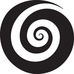  Spiral in silhouette image white background.