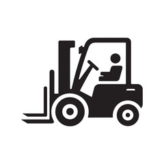 forklift vector silhouette clip art logo design illustration