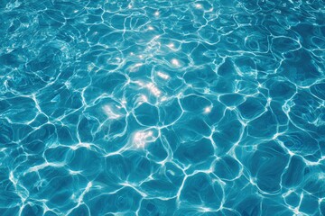 Obraz premium Rippled teal pool water, sunlight reflections