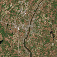 Satellite image of Augusta, the capital city of Maine, USA - contains modified Copernicus Sentinel Data (2025)