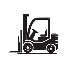 forklift vector silhouette clip art logo design illustration