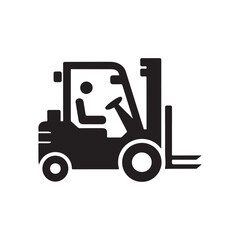 forklift vector silhouette clip art logo design illustration