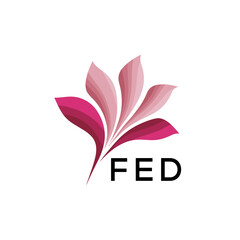 FED Modern Floral Abstract Logo Design, FED Later Logo, Creative Botanical Brand Identity, Luxury Flower Emblem for Business
